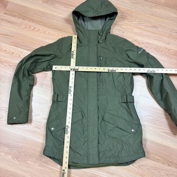Columbia Jacket Womens Medium Green Thermal Coil Faux Fur Coat Parka Ski Snow - Picture 3 of 9